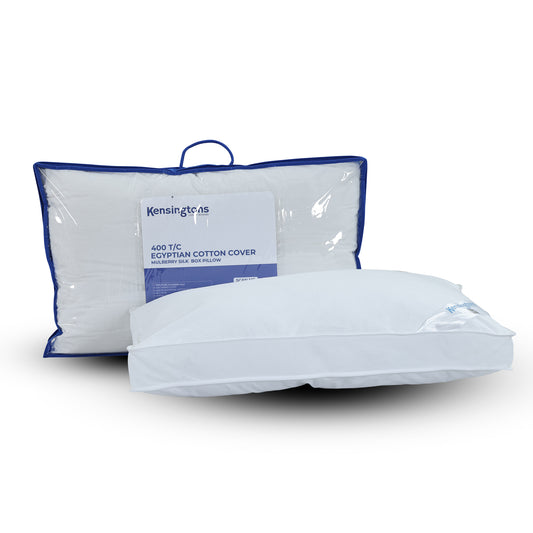 100% Mulberry Silk Box Pillow + 400 T/C Egyptian Cotton Cover
