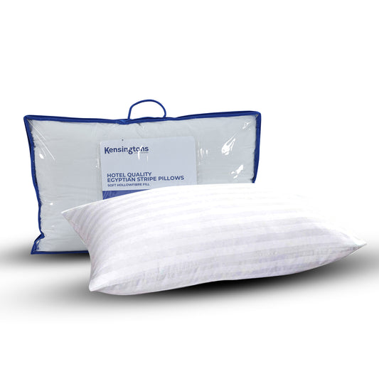 Hotel Quality Egyptian Stripe Pillows | Soft Hollowfibre Fill