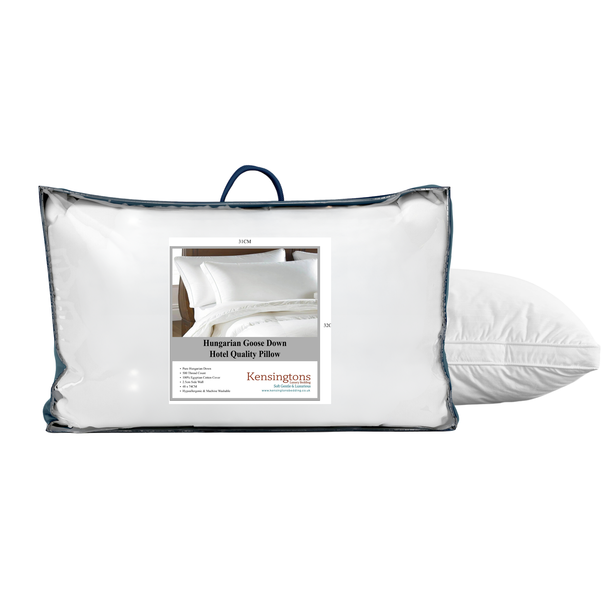 Hungarian Goose Down Pillow Blissful Sleep - Main Image