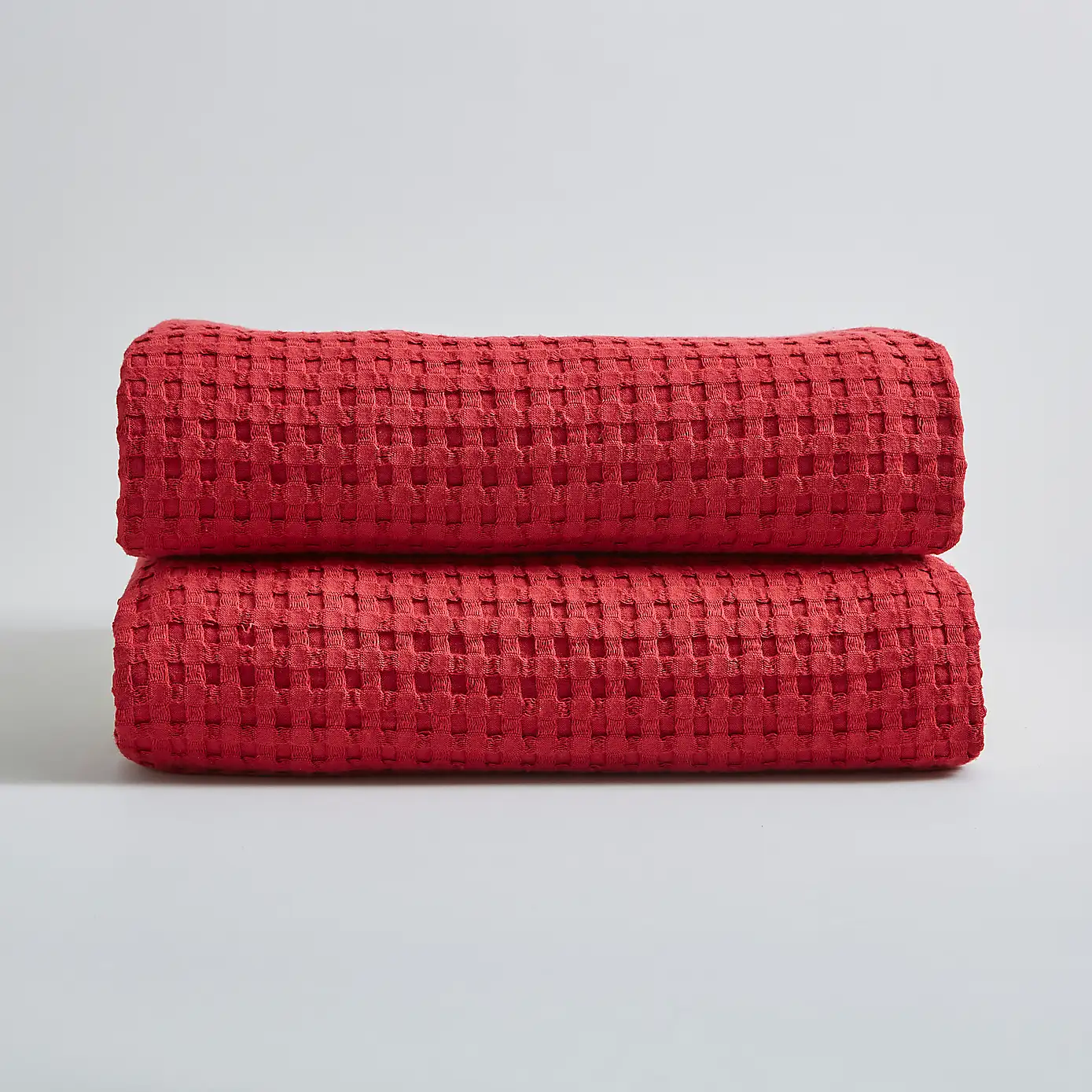100% Recycled Cotton Waffle Blanket Throws
