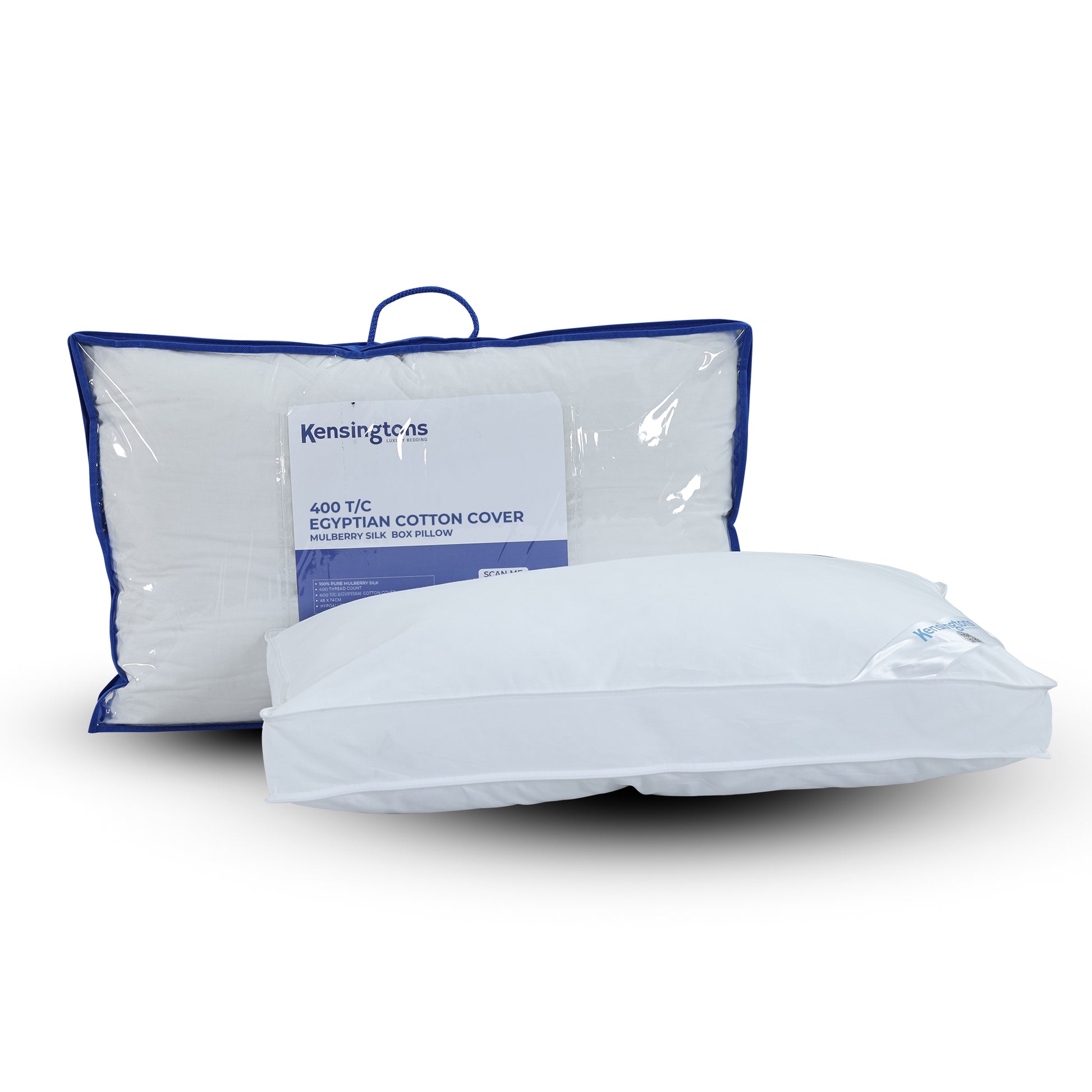 100% Mulberry Silk Box Pillow + 400 T/C Egyptian Cotton Cover