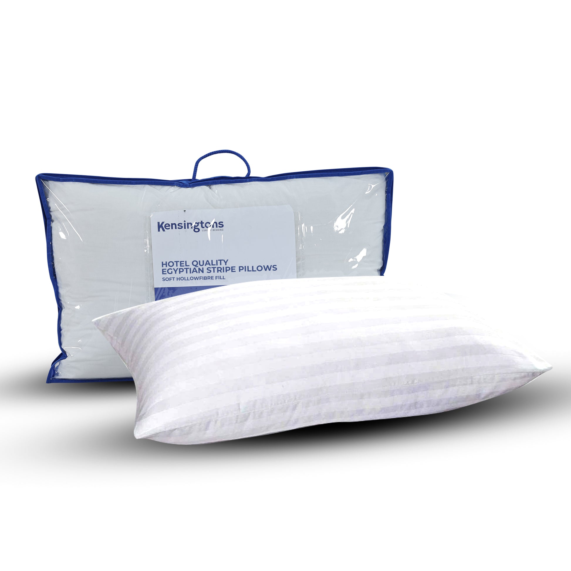 Hotel Quality Egyptian Stripe Pillows | Soft Hollowfibre Fill