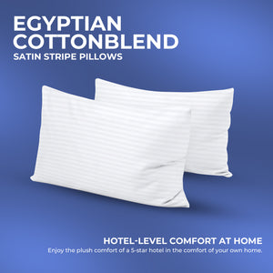 Hotel Quality Egyptian Stripe Pillows | Soft Hollowfibre Fill