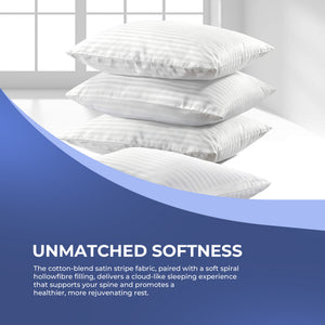 Hotel Quality Egyptian Stripe Pillows | Soft Hollowfibre Fill