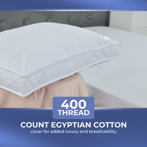 100% Mulberry Silk Box Pillow + 400 T/C Egyptian Cotton Cover