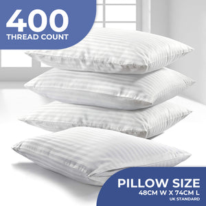 Hotel Quality Egyptian Stripe Pillows | Soft Hollowfibre Fill