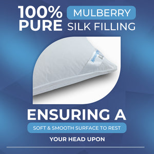 100% Pure Silk Mulberry Filled Pillows 1300G with 400 T/C Egyptian Cotton Cover