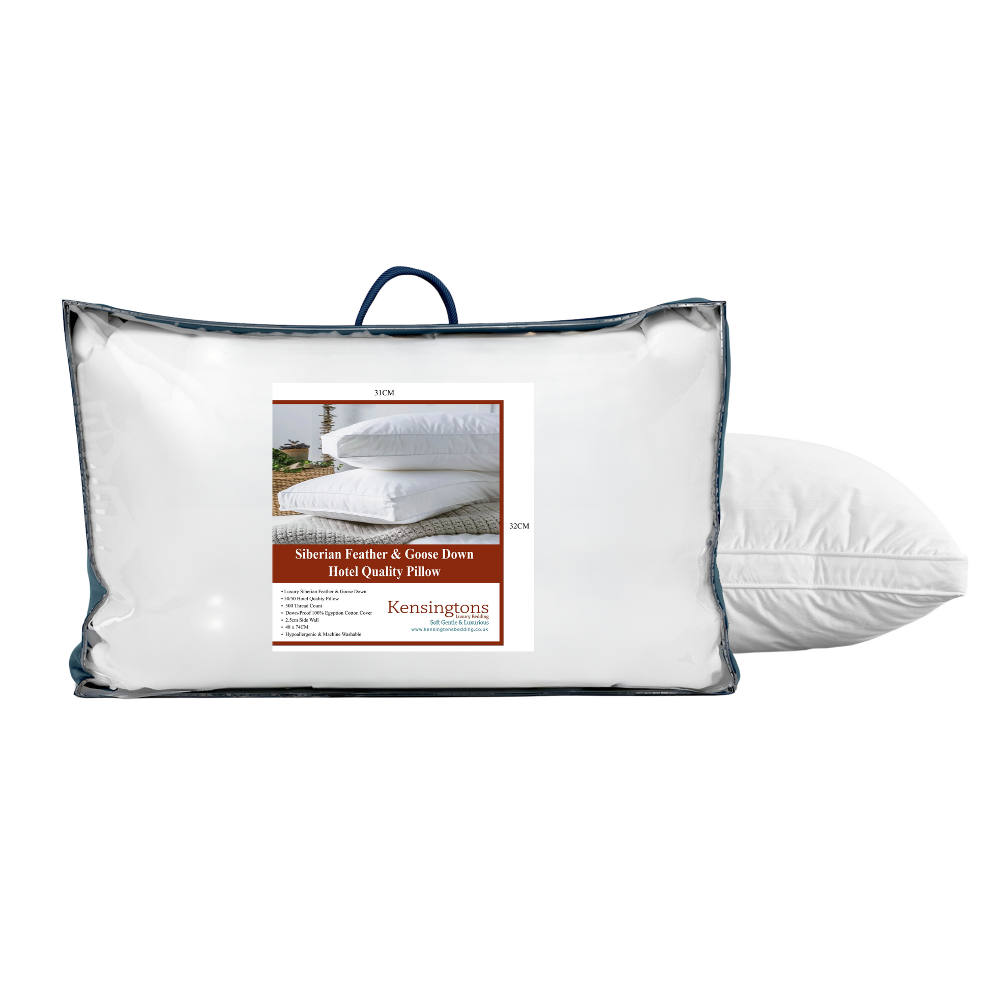 Luxury Siberian Goose Down Pillow Perfect for All Seasons