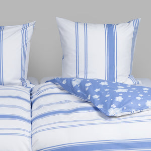 400TC 100% Percale Cotton Duvet Cover Set Stripe Design 1
