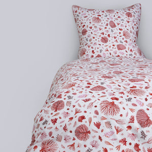 400TC 100%Cotton Percale Duvet Cover Set Coral