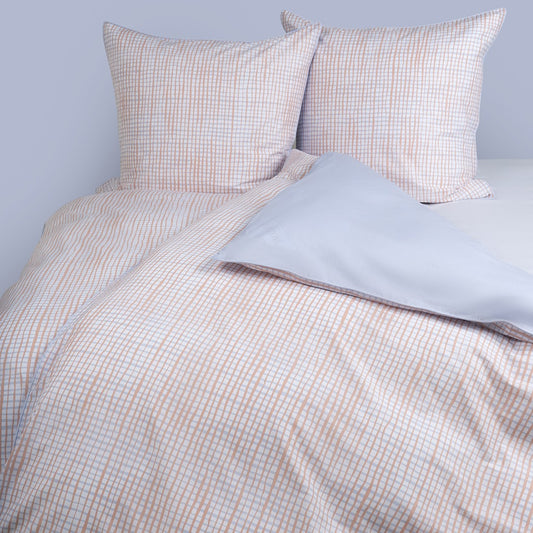 100% Percale Cotton Duvet Cover Set Irregular Grid