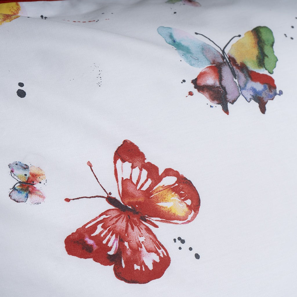 400TC 100% Percale Cotton Duvet Cover Set Butterfly