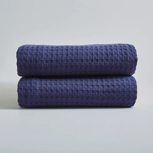 100% Recycled Cotton Waffle Blanket Throws