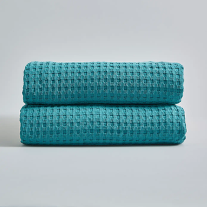 100% Recycled Cotton Waffle Blanket Throws