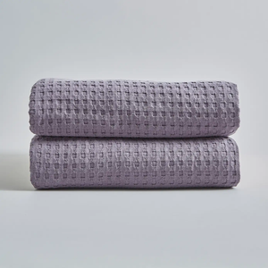 100% Recycled Cotton Waffle Blanket Throws